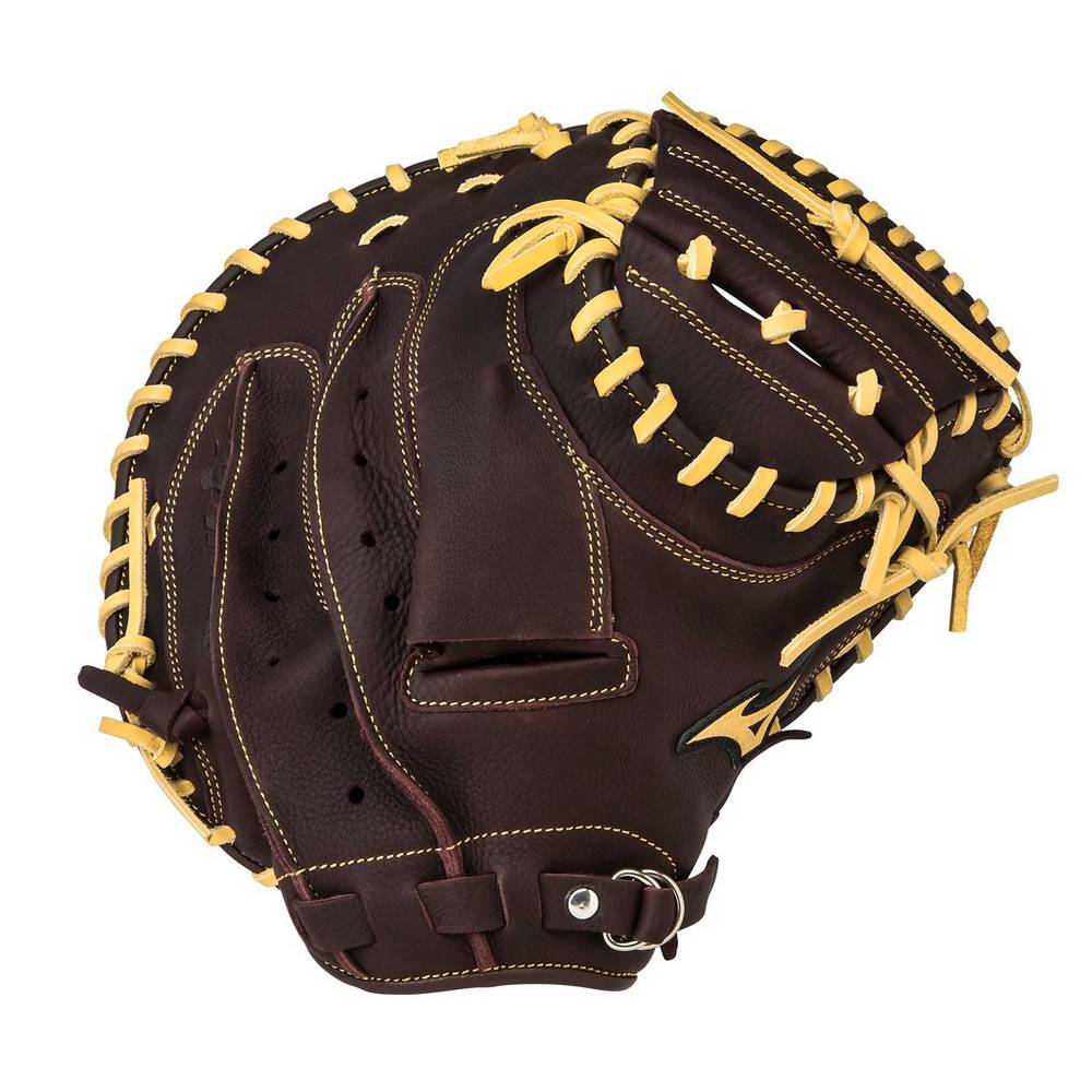 Mens Mizuno Franchise Series 33.5" Baseball Catchers Mitt Coffee/Silver Philippines (IYWEVL286)